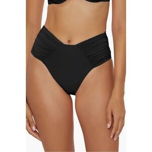 BECCA Color Code High Cut Bikini Bottoms BLACK XS